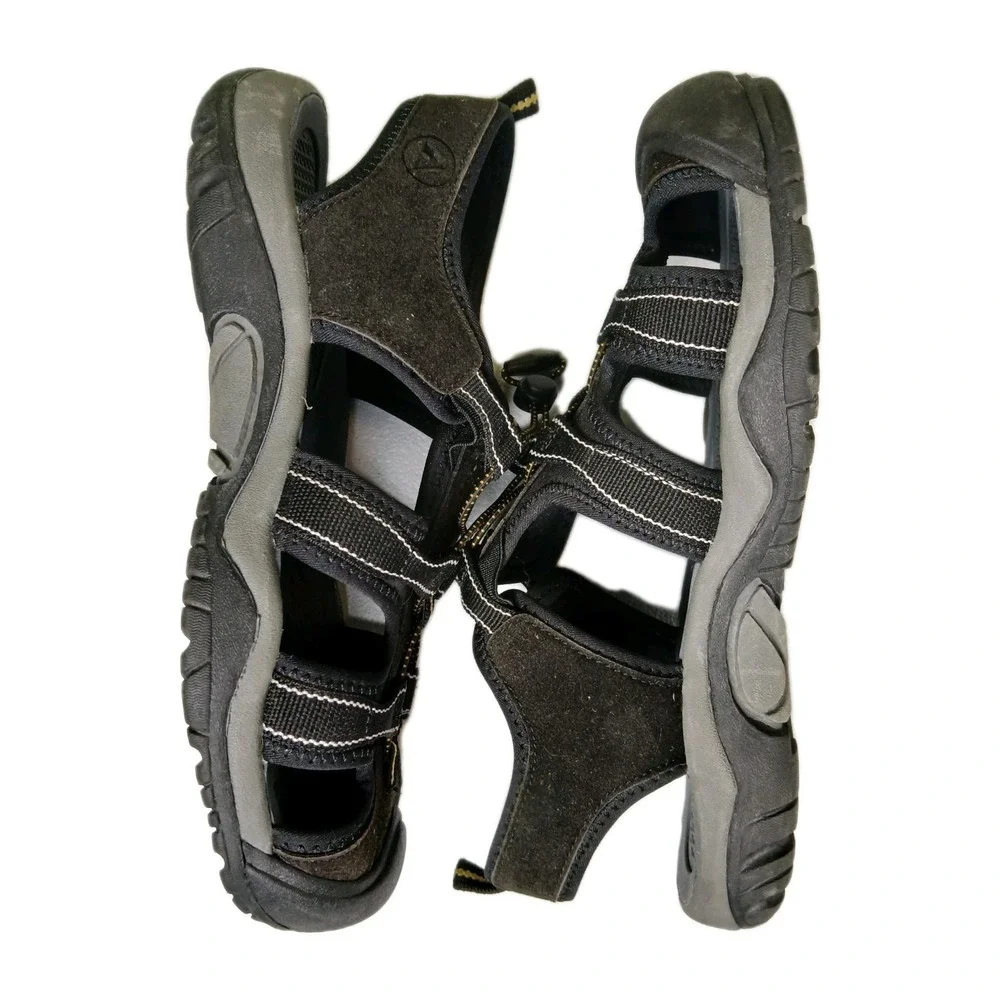 AIRWALK Men's SIZE 9.5‎ Black & Yellow Hiking, Walking, Summer Sandels #1522